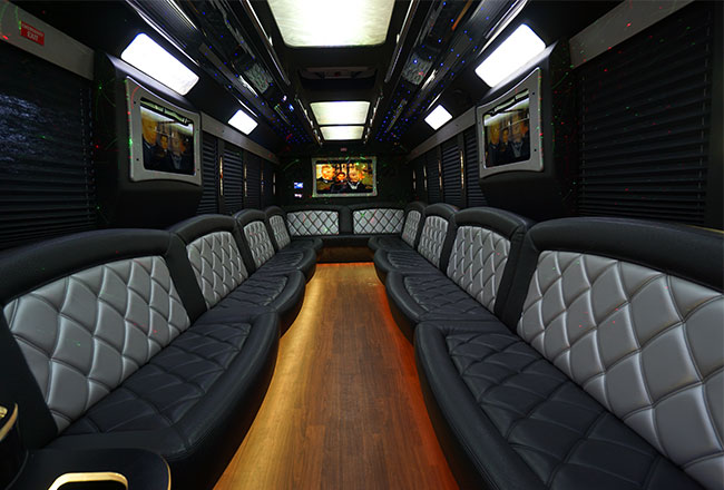 stunning party bus interior