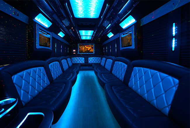 opulent party bus interior